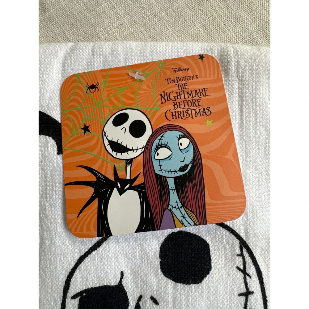 Disney Nightmare Before Christmas Jack Sally Kitchen Towels 2pk White Black New